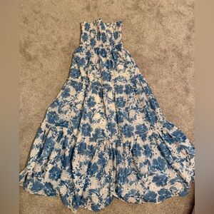 Boutique- Blue and White Floral Maxi Dress